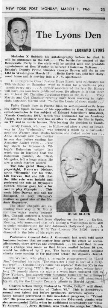 New York Post  03.01.1965