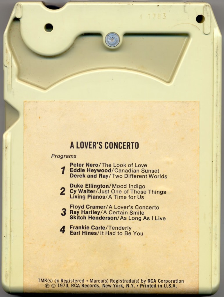 A Lovers' Concerto 8-Track Tape Back Cover