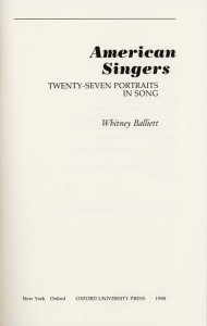 American Singers 27 Portraits In Song Title Page
