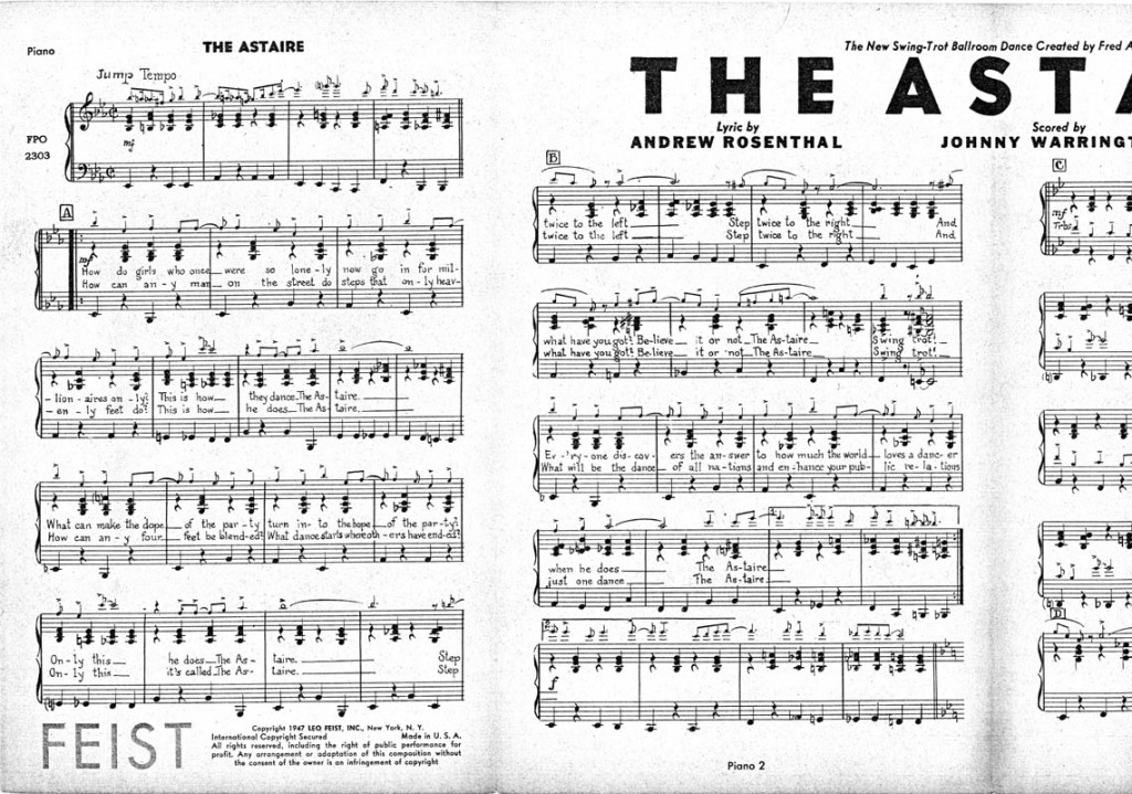 The Astaire Orchestral Score Piano Pages 1 and 2