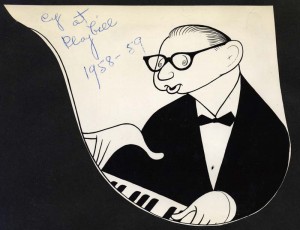 Al Hirschfeld Portrait Of Cy With Florence Greaves Walter's Notation Of His Playbill Appearance Dates