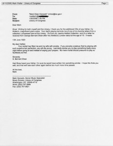 Mark Eden Horowitz Email To Mark Walter On Filing Of Cy's Music 01.30.2006
