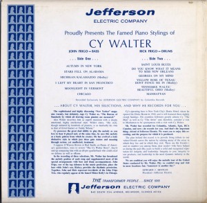 Jefferson Electric Company Presents Piano Stylings Of Cy Walter Back Cover
