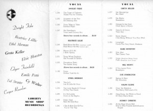 Liberty Music Shop Flyer Offering Label's Recordings September 1939 Page 1