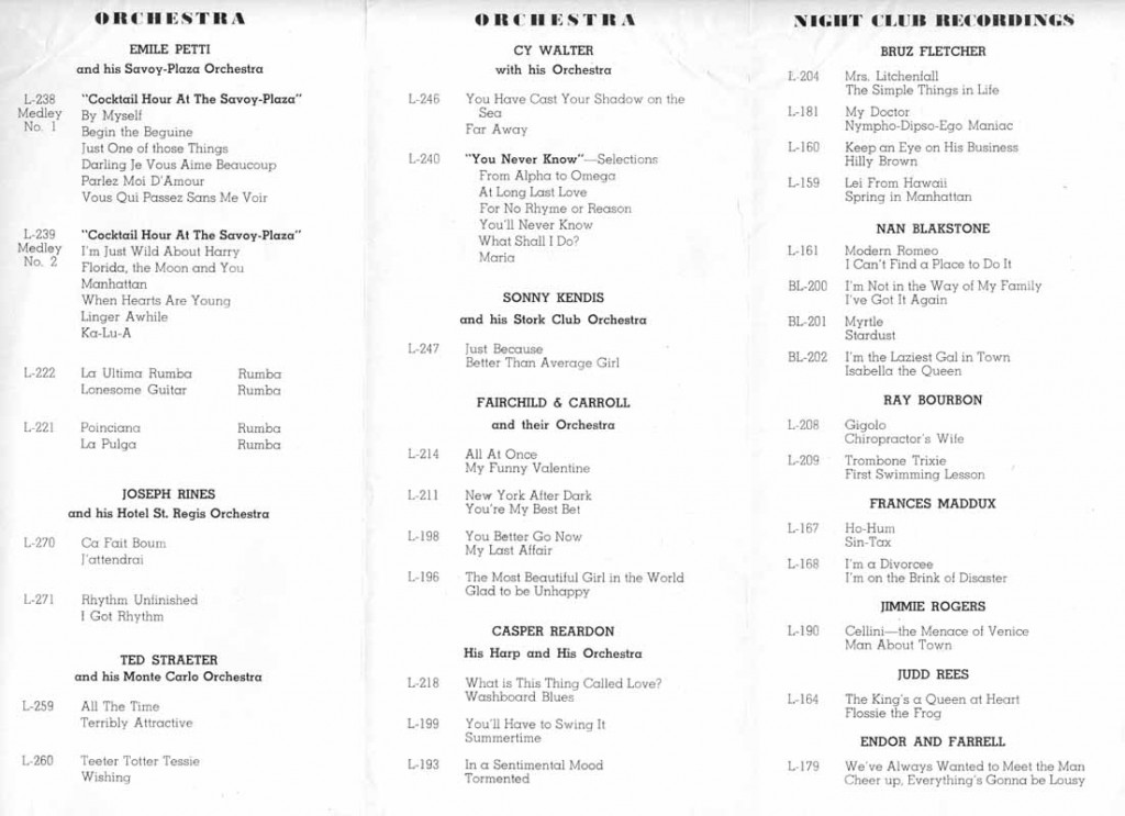 Liberty Music Shop Flyer Offering Label's Recordings September 1939 Page 3