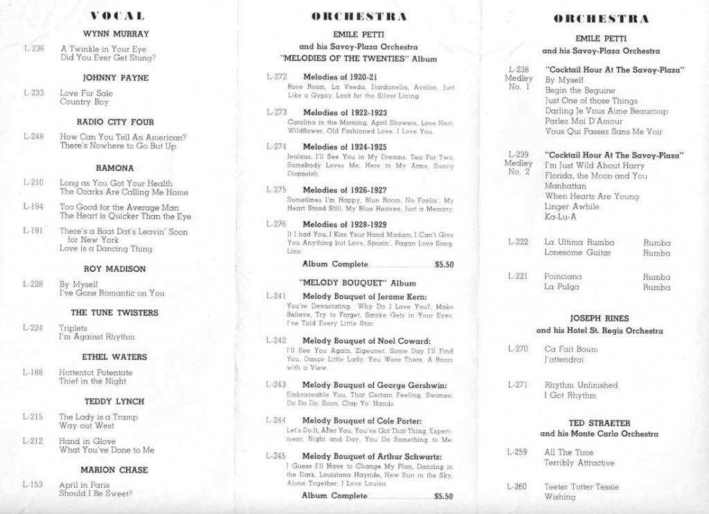 Liberty Music Shop Flyer Offering Label's Recordings September 1939 Page 4