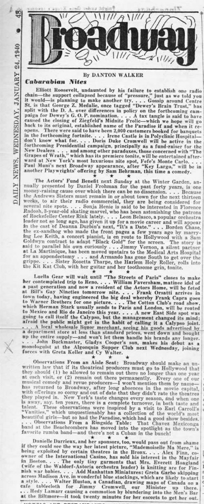 New York Daily News 01.24.1940