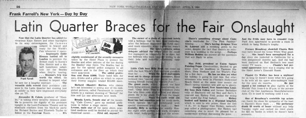 New York World Telegram  And Sun 04.09.1964
