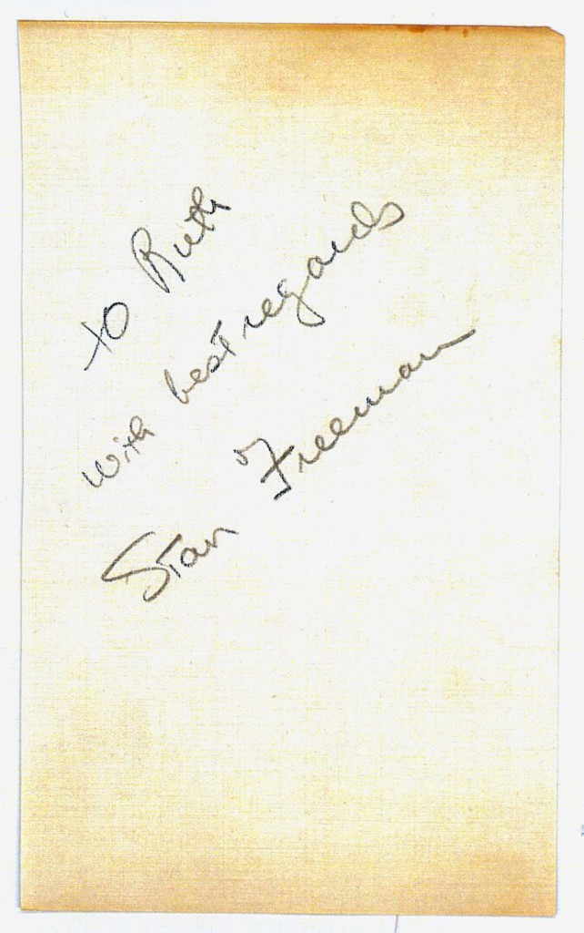Stan Freeman's Autograph