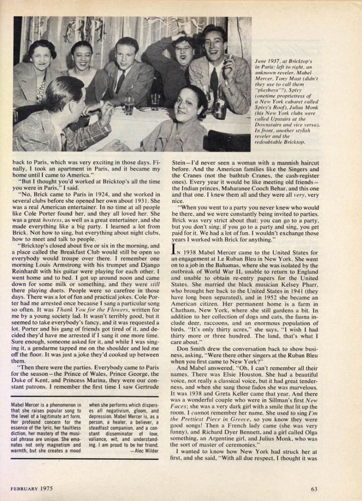 Stereo Review Magazine February 1975 Mabel Mercer And The Art of Cabaret Article Page 4