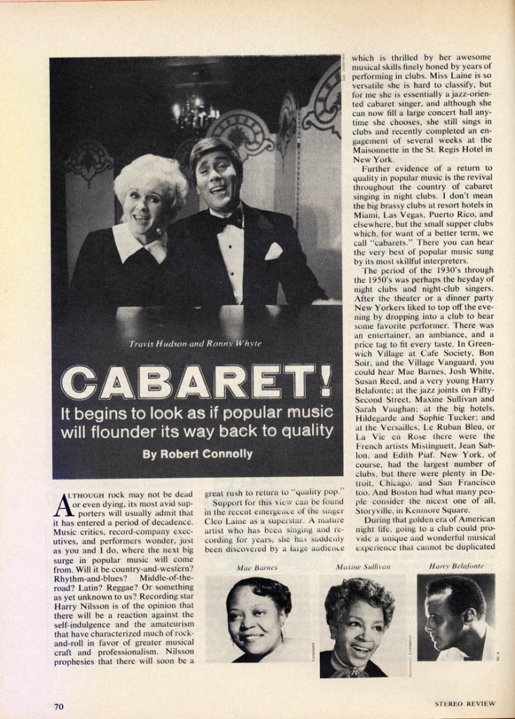 Stereo Review Magazine February 1975 Mabel Mercer And The Art of Cabaret Article Page 7