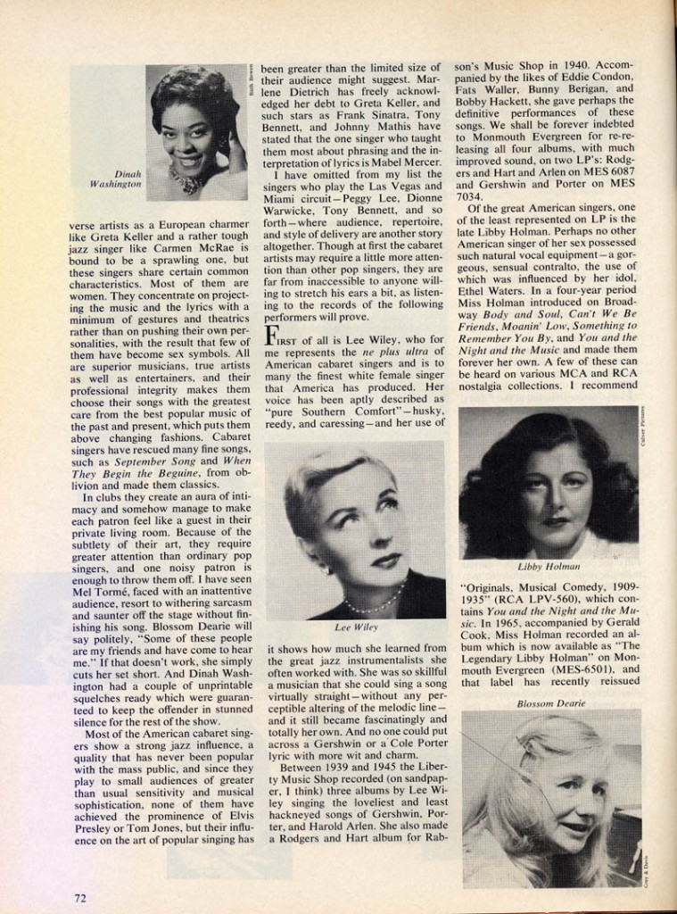 Stereo Review Magazine February 1975 Mabel Mercer And The Art of Cabaret Article Page 9