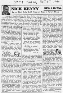 New York Daily Mirror Sunday 10.27.1940